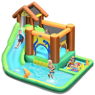 Bountech Inflatable Waterslide Bounce House Climbing Wall without Blower Image 1
