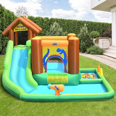 Bountech Inflatable Waterslide Bounce House Climbing Wall without Blower Image 2