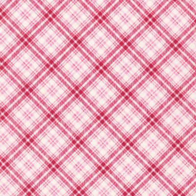 Bouquet of Roses Pink Plaid Cotton Fabric by Robert Kaufman BTY Image 1