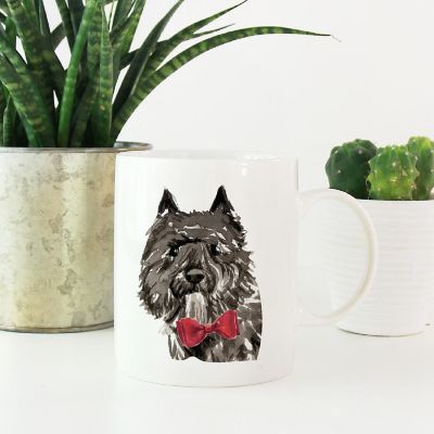 Bouvier Flandres Red Bow Ceramic Mug Image 1