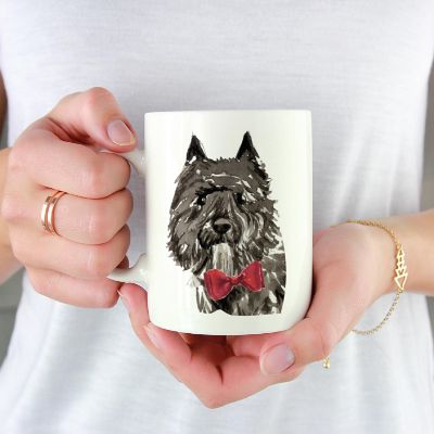 Bouvier Flandres Red Bow Ceramic Mug Image 1