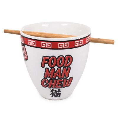 Bowl Bop Food Man Chew Japanese Dinnerware Set  16-Ounce Ramen Bowl, Chopsticks Image 1