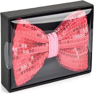 Boxed Gifts Hotpink 2.5 Men's  Sparkle Bow Ties Image 1