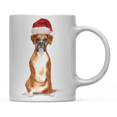 Boxer Santa Hat Ceramic Mug Image 2