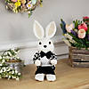 Boy Easter Rabbit Figurine in Checkered Jacket - 10&quot; Image 1