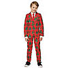 Boy&#8217;s Red Christmas Suit Costume Image 1