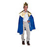 Boy's Blue Wise Man's Cape with Crown Costume Image 1