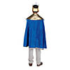 Boy's Blue Wise Man's Cape with Crown Costume Image 1