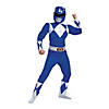 Boy's Classic Muscle Mighty Morphin Blue Ranger Costume - Medium Image 1