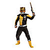 Boy's Classic Muscle Mighty Morphin Gold Ranger Costume - Large Image 1
