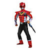Boy's Classic Power-Up Muscle Mighty Morphin Red Ranger Costume - Large Image 1