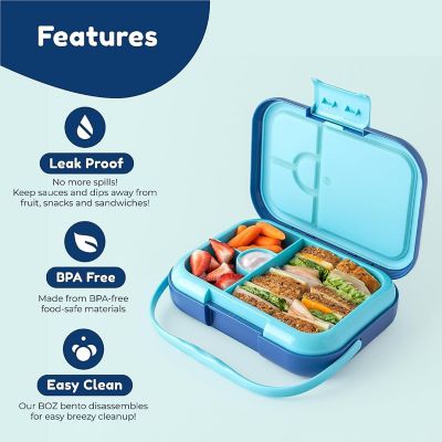 BOZ Bento Box for Kids - Kids Bento Lunch Box - Toddler Lunch Box for Daycare - Leak Proof 4 Compartments Kids Lunch Container (Dinosaur) Image 3