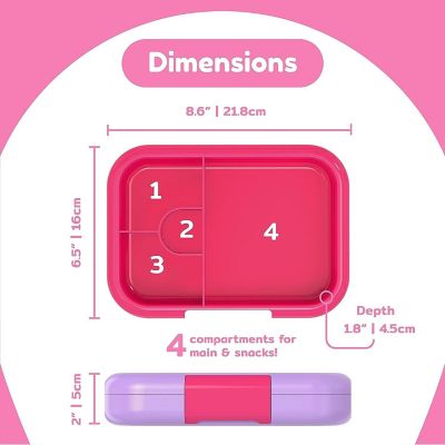 BOZ Bento Box for Kids - Kids Bento Lunch Box - Toddler Lunch Box for Daycare - Leak Proof 4 Compartments Kids Lunch Container (Unicorn) Image 1