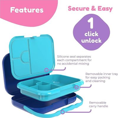 BOZ Bento Box for Kids - Kids Bento Lunch Box - Toddler Lunch Box for Daycare - Leak Proof 4 Compartments Kids Lunch Container (Unicorn) Image 2