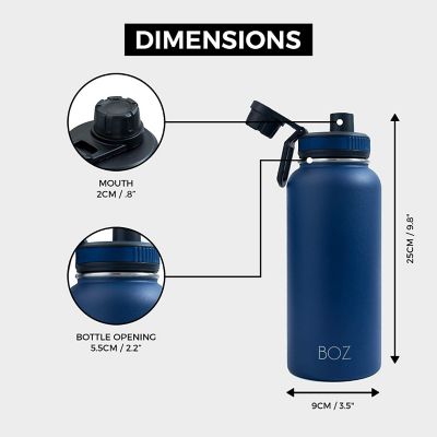 BOZ Bottles Stainless Steel Water Bottle XL - Monaco Blue (1 L / 32oz) Image 1