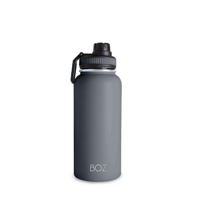 BOZ Stainless Steel Water Bottle XL (1 L / 32oz) Wide Mouth, Vacuum Double Wall Insulated (Grey) Image 1