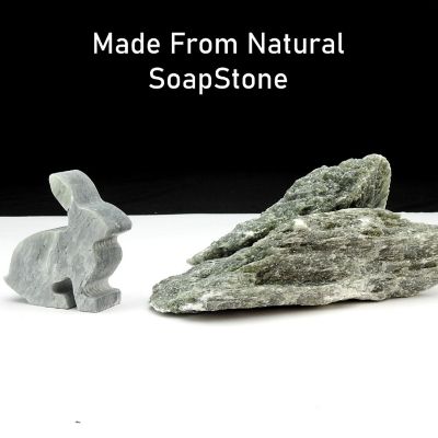 Brain Tree - Bunny Soapstone Carving Kit, Carve Your Own Sculpture - 8Above Years - DIY Arts and Crafts Image 1