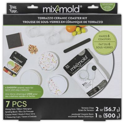 Brea Reese Mix2Mold Terrazzo Ceramic Coaster Kit - DIY  6 Coasters Image 1