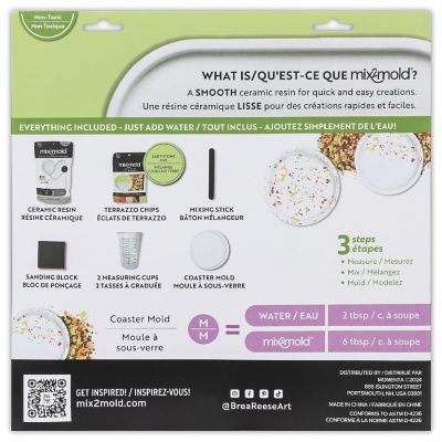 Brea Reese Mix2Mold Terrazzo Ceramic Coaster Kit - DIY  6 Coasters Image 1