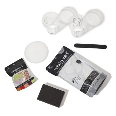 Brea Reese Mix2Mold Terrazzo Ceramic Coaster Kit - DIY  6 Coasters Image 2