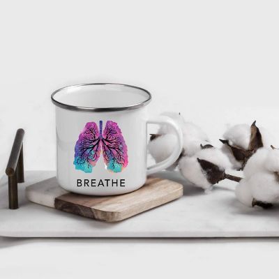 Breathe Watercolor Lungs 11oz Campfire Mug Image 1