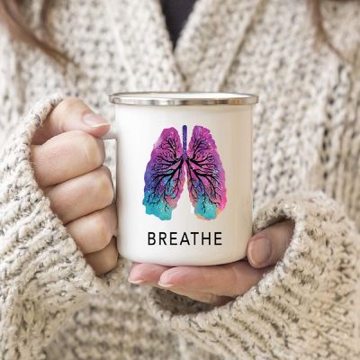 Breathe Watercolor Lungs 11oz Campfire Mug Image 2