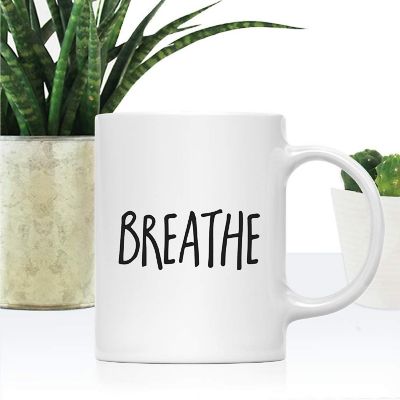 Breathe Yoga Ceramic Mug Image 1