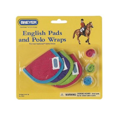 Breyer 1:9 Traditional Model Horse Accessory: English Pads & Polos, Hot Colored Image 1
