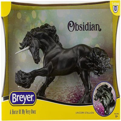 Breyer Traditional 1:9 Scale Model Horse  Obsidian Unicorn Stallion Image 1