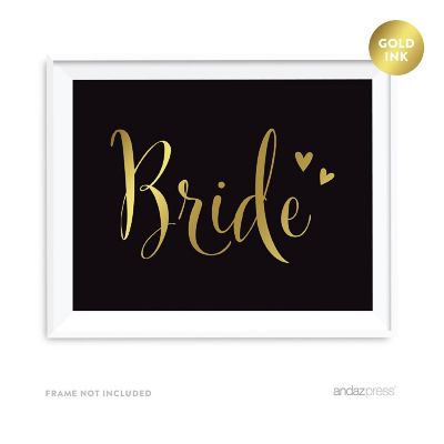 Bride Black Gold Sign 8.5x11 Image 2