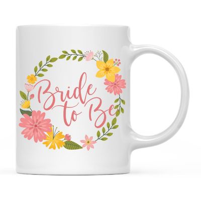 Bride to Be Floral Wreath Ceramic Mug Image 2