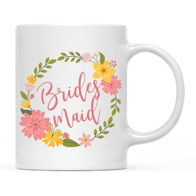 Bridesmaid Floral Wreath Ceramic Mug Image 2