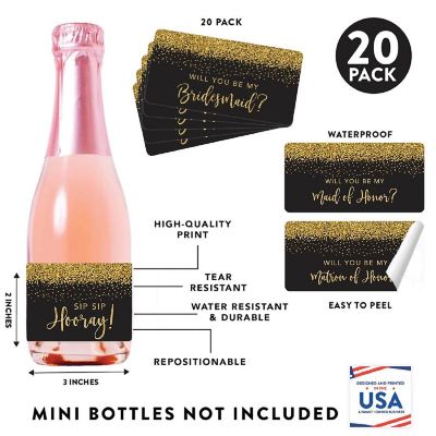 Bridesmaid Proposal Black Gold 20pk Image 1
