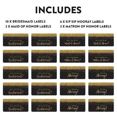 Bridesmaid Proposal Black Gold 20pk Image 3