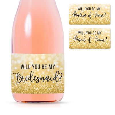 Bridesmaid Proposal Gold Glitter 20pk Image 1
