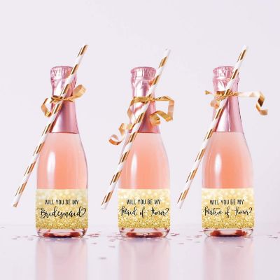 Bridesmaid Proposal Gold Glitter 20pk Image 1