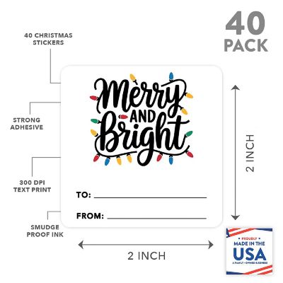 Bright Christmas Lights To/From Stickers Image 1
