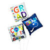 Bright Congrats Grad Multicolor Square 18" Mylar Balloons - 3 Pc. Image 1