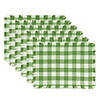 Bright Green Heavyweight Check Fringed Placemat (Set Of 6) Image 1