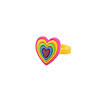 Bright Rainbow Heart Rings - 12 Pc. Image 1