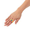 Bright Rainbow Heart Rings - 12 Pc. Image 1