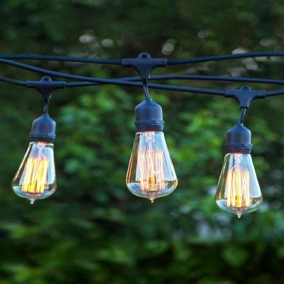 Brightech&#8482; Ambience Pro Weatherproof Incandescent Commercial Grade Vintage-Style String Lights - 15 Glass Bulbs, 40W, 48 Ft Image 2