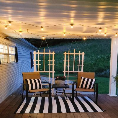 Brightech&#8482; Ambience Pro Weatherproof Solar LED Commercial Grade String Lights - 12 Shaterproof Plastic Bulbs, 1W, 27 Ft, 2700K Image 3