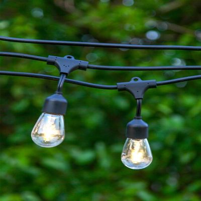 Brightech&#8482; Ambience Pro Weatherproof Solar LED Commercial Grade String Lights - 12 Shaterproof Plastic Bulbs, 1W, 27 Ft, 3000K Image 3