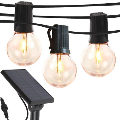 Brightech&#8482; Ambience Pro Weatherproof Solar LED String Lights - 12 Glass Bulb, 1W, 27 Ft, 2700K Image 1