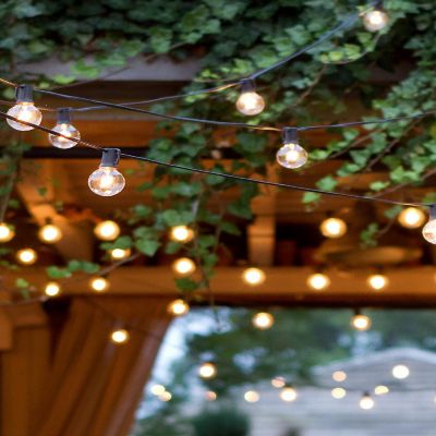 Brightech&#8482; Ambience Pro Weatherproof Solar LED String Lights - 12 Glass Bulb, 1W, 27 Ft, 2700K Image 2