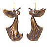 Bronze Trumpet Angel Ornament (Set Of 6) 5"H Resin Image 1