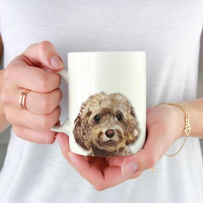 Brown Cockapoo Up Close Ceramic Mug Image 1