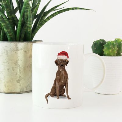 Brown Lab Retriever Santa Hat Mug Image 1