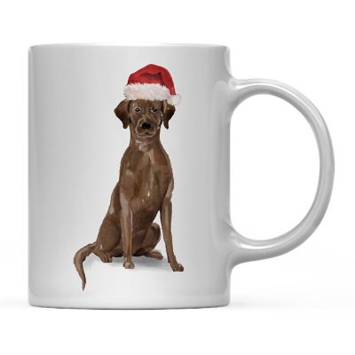 Brown Lab Retriever Santa Hat Mug Image 2